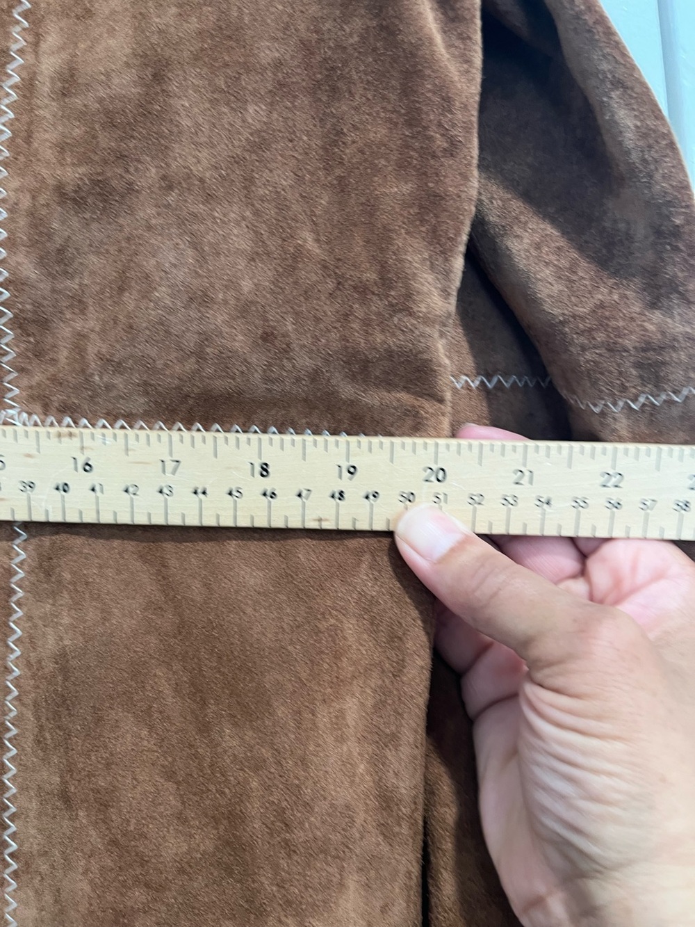 John Paul Richard Uniform Vintage Suede Button-Front Brown Coat Sz. 14 - Picture 9 of 11